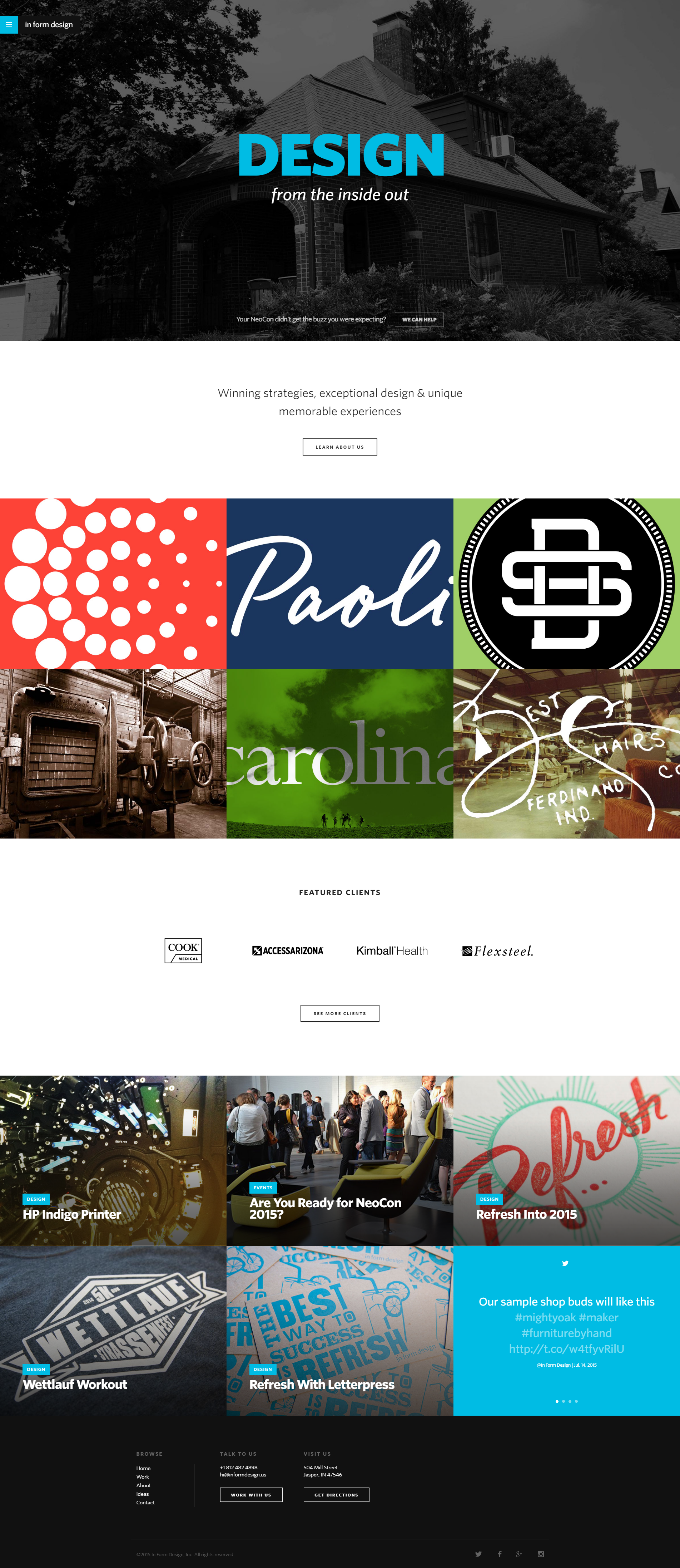 In Form Design Desktop Homepage